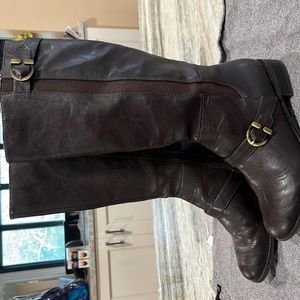 Brown vegan  leather boots   Size 8